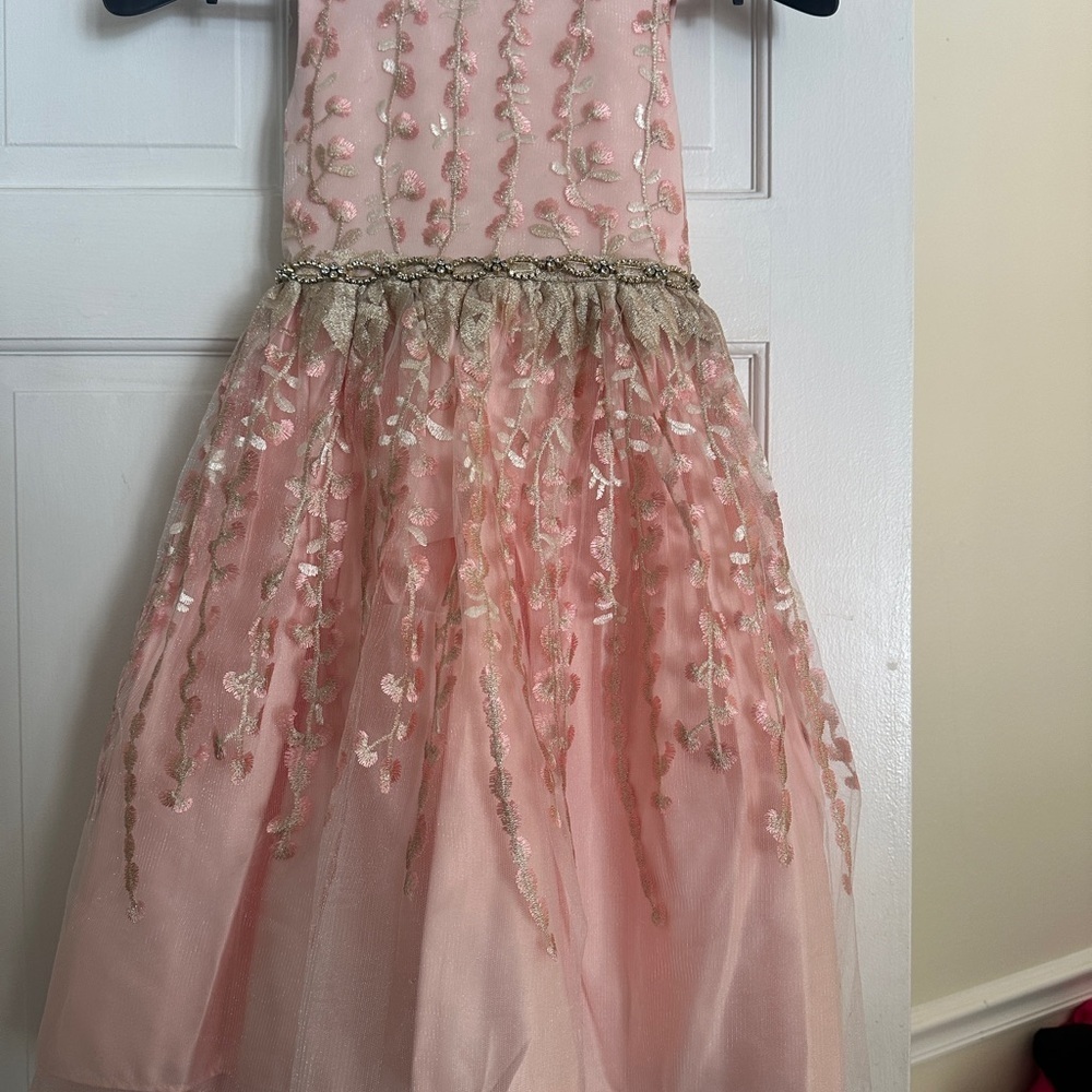 Pink Embellished Tiered Gown for Weddings